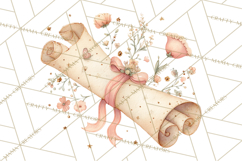 Graduation Diploma Clipart PNG, Whimsical Diploma Scroll Product Image 2