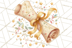 Graduation Diploma Clipart PNG, Whimsical Diploma Scroll Product Image 4