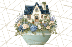 Spring Garden Clipart, Watering Cans, Flower Pots, Gardening Product Image 4