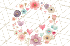 Valentine Safari Animal Clipart PNG, Watercolor Elephant Png Product Image 4