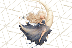 Celestial Moon Goddess Clipart, Fantasy Women, Crescent Moon Product Image 4