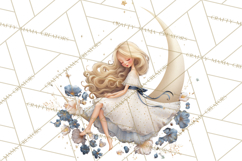 Celestial Moon Goddess Clipart, Fantasy Women, Crescent Moon Product Image 3