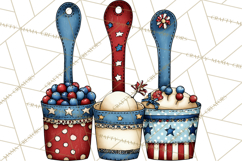 Patriotic Baking Tools Clipart PNG, 4th of July Kitchen Product Image 3