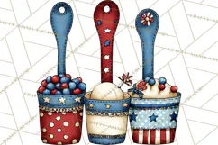 Patriotic Baking Tools Clipart PNG, 4th of July Kitchen Product Image 3