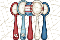 Patriotic Baking Tools Clipart PNG, 4th of July Kitchen Product Image 2