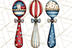 Patriotic Baking Tools Clipart PNG, 4th of July Kitchen Product Image 4