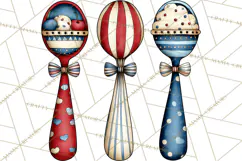 Patriotic Baking Tools Clipart PNG, 4th of July Kitchen Product Image 4