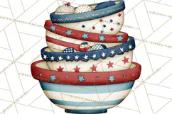Patriotic Baking Tools Clipart PNG, 4th of July Kitchen Product Image 2