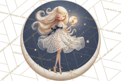 Celestial Moon Goddess Clipart, Fantasy Women, Crescent Moon Product Image 5