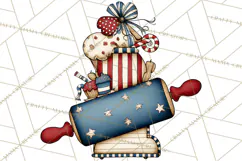 Patriotic Baking Tools Clipart PNG, 4th of July Kitchen Product Image 4