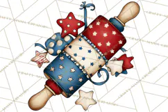 Patriotic Baking Tools Clipart PNG, 4th of July Kitchen Product Image 5