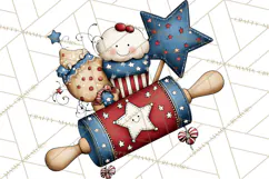 Patriotic Baking Tools Clipart PNG, 4th of July Kitchen Product Image 2