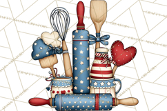 Patriotic Baking Tools Clipart PNG, 4th of July Kitchen Product Image 3