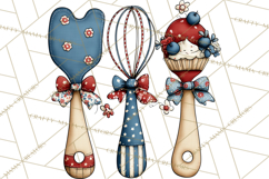 Patriotic Baking Tools Clipart PNG, 4th of July Kitchen Product Image 4