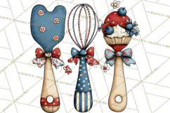 Patriotic Baking Tools Clipart PNG, 4th of July Kitchen Product Image 4