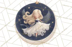 Celestial Moon Goddess Clipart, Fantasy Women, Crescent Moon Product Image 4