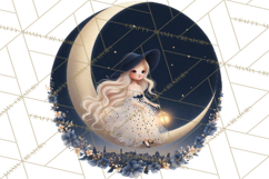 Celestial Moon Goddess Clipart, Fantasy Women, Crescent Moon Product Image 5