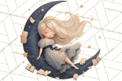 Celestial Moon Goddess Clipart, Fantasy Women, Crescent Moon Product Image 3