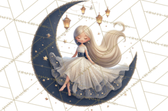 Celestial Moon Goddess Clipart, Fantasy Women, Crescent Moon Product Image 5