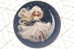 Celestial Moon Goddess Clipart, Fantasy Women, Crescent Moon Product Image 2