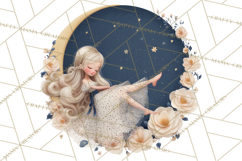 Celestial Moon Goddess Clipart, Fantasy Women, Crescent Moon Product Image 4