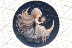 Celestial Moon Goddess Clipart, Fantasy Women, Crescent Moon Product Image 4