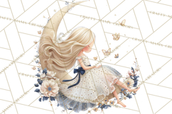 Celestial Moon Goddess Clipart, Fantasy Women, Crescent Moon Product Image 3