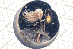 Celestial Moon Goddess Clipart, Fantasy Women, Crescent Moon Product Image 5