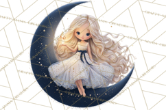 Celestial Moon Goddess Clipart, Fantasy Women, Crescent Moon Product Image 3