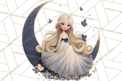 Celestial Moon Goddess Clipart, Fantasy Women, Crescent Moon Product Image 4
