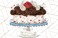 Patriotic Cake Stands Clipart, Dessert Tables Bakery Display Product Image 5