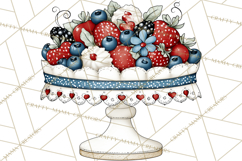 Patriotic Cake Stands Clipart, Dessert Tables Bakery Display Product Image 3