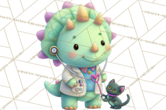 Dinosaur Veterinarian Clipart Cute Pet Care PNG Product Image 3