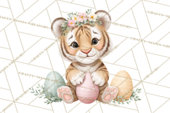 Adorable Baby Animals Easter Clipart PNG, Pastel Chicks Png Product Image 3