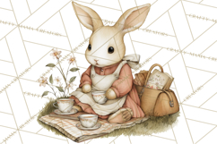 Vintage Spring Animals Clipart, Tea Party Picnic Png Product Image 3