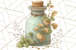 Vintage Herbal Apothecary Clipart, Spring Botanical Png Product Image 5
