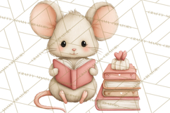 Valentine Animals Reading Books Clipart, Heart Storytime PNG Product Image 5