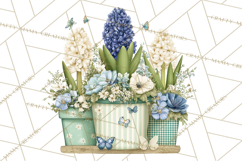 Spring Garden Clipart, Watering Cans, Flower Pots, Gardening Product Image 5