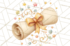 Graduation Diploma Clipart PNG, Whimsical Diploma Scroll Product Image 5