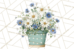 Spring Garden Clipart, Watering Cans, Flower Pots, Gardening Product Image 3