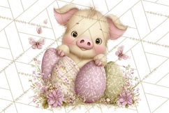 Peeking Large-Eyed Easter Animals PNG Pastel Illustrations Product Image 4