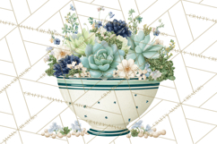 Spring Garden Clipart, Watering Cans, Flower Pots, Gardening Product Image 5