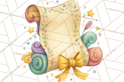 Graduation Diploma Clipart PNG, Whimsical Diploma Scroll Product Image 2