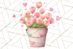 Valentine Safari Animal Clipart PNG, Watercolor Elephant Png Product Image 3