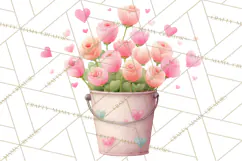 Valentine Safari Animal Clipart PNG, Watercolor Elephant Png Product Image 3