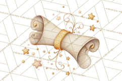 Graduation Diploma Clipart PNG, Whimsical Diploma Scroll Product Image 2