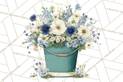 Spring Garden Clipart, Watering Cans, Flower Pots, Gardening Product Image 2