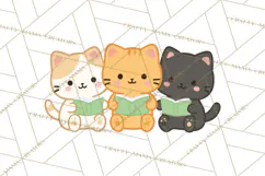 Kawaii Cat Clipart, Cute Kitten PNG, Fun Cat Illustrations Product Image 2