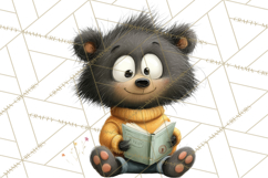 Bookish Bears PNG Clipart, Cozy Bear Reading, Cute Cartoon Product Image 2