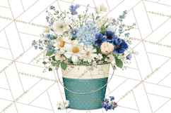 Spring Garden Clipart, Watering Cans, Flower Pots, Gardening Product Image 3